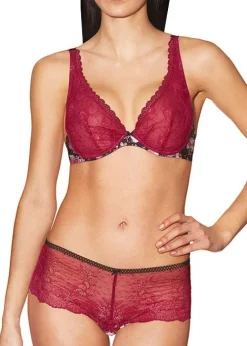 Clearance Aubade Fleurs De Plaisir Triangle Plunge Bra Fleurs Ebene