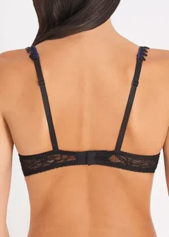 Best Sale Aubade Ivresse Byzantin Moulded Push Up Bra Blue Black Lace