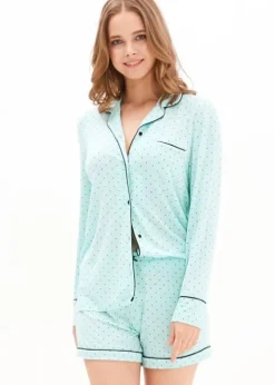 Online Blackspade Point Dot Short Pyjamas Mint Point