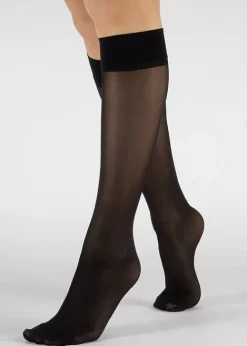 Best Cette Boston 30 Semi Opaque Plus Size Knee Highs Black
