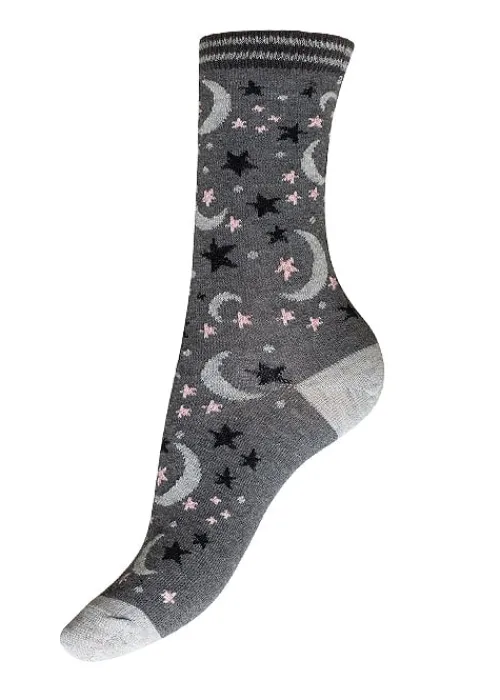 Best Charnos Moon And Stars Socks 3Pp Charcoal Mix
