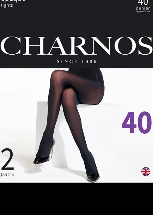 Fashion Charnos Opaque 40 Denier Matt Tights 2 Pair Pack