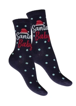 New Charnos Santa Baby Socks Navy Mix Socks