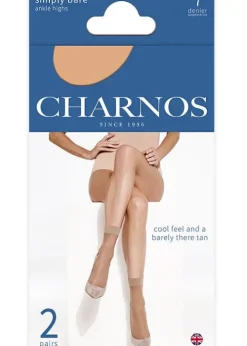 Online Charnos Simply Bare Ankle Highs 2Pp Natural Tan