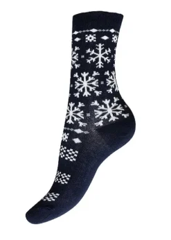 Discount Charnos Snowflake Gift Set Socks 3 Pair Pack Socks Navy Mix