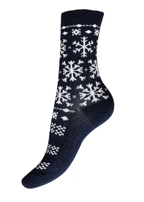 Discount Charnos Snowflake Gift Set Socks 3 Pair Pack Socks Navy Mix