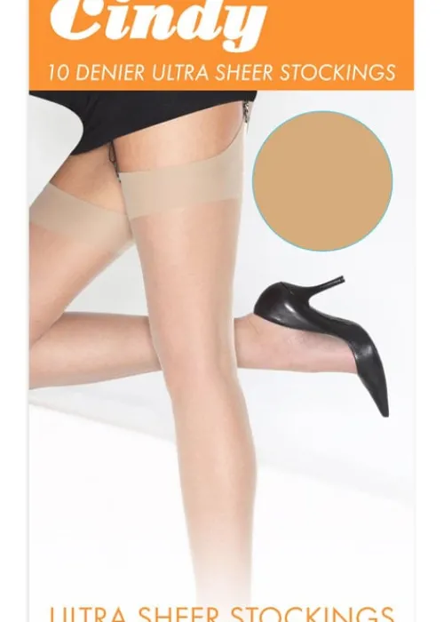 Online Cindy 10 Denier Ultra Sheer Stockings Barely Black