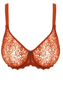 Outlet Empreinte Cassiopee Lace Underwired Seamless Bra Tangerine