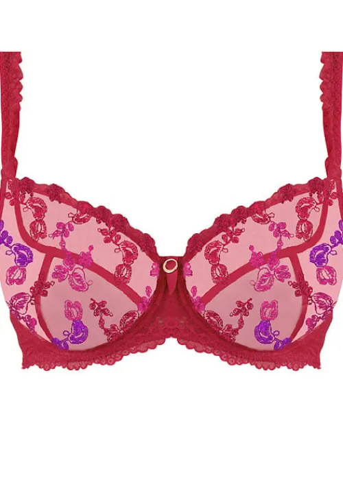 Cheap Empreinte Flora Underwired Low Necked Bra Rouge Tentation