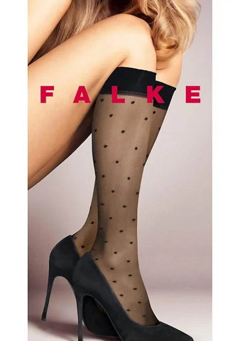 Cheap Falke Dot Knee Highs Black