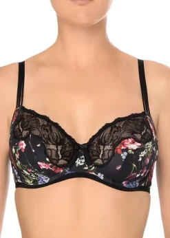 Fashion Felina Conturelle Midnight Flowers Underwired Bra Black