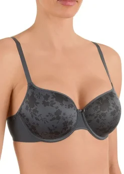 Best Felina Conturelle Solid Flower Memory Soft Bra Carbon Black