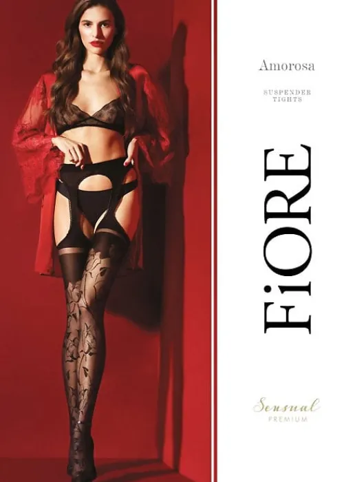 Flash Sale Fiore Amorosa Suspender Tights Black