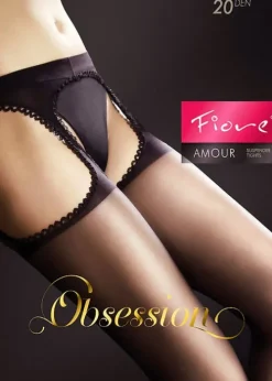 Best Sale Fiore Amour 20 Suspender Tights Black