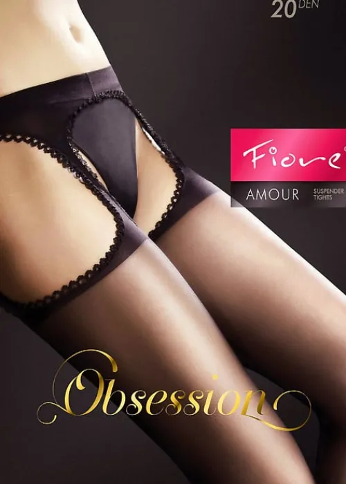 Best Sale Fiore Amour 20 Suspender Tights Black