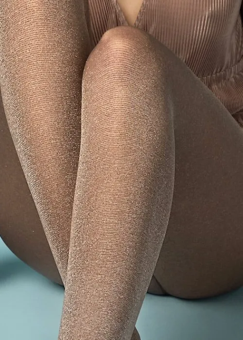 Clearance Fiore Gold Rush 60 Opaque Tights Gold Rush Cappuccino