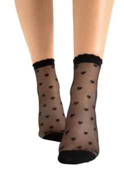 Fashion Fiore Iris Patterned Heart Ankle High