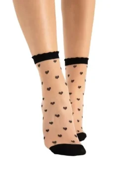 Fashion Fiore Iris Patterned Heart Ankle High