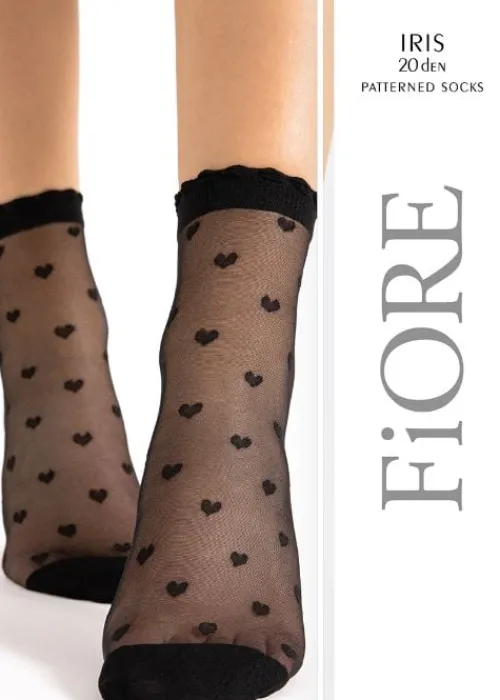 Fashion Fiore Iris Patterned Heart Ankle High