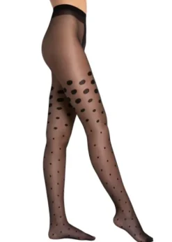 Discount Fiore Natalie Polker Dot Tights Black