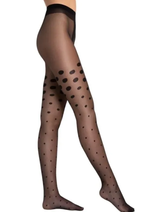 Discount Fiore Natalie Polker Dot Tights Black