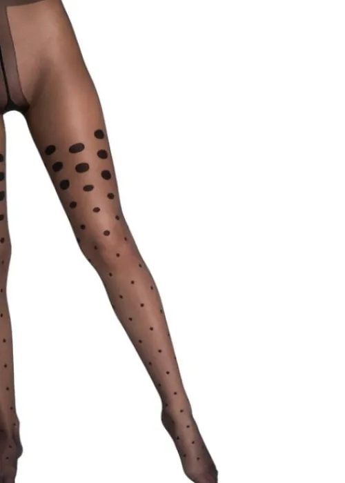 Discount Fiore Natalie Polker Dot Tights Black