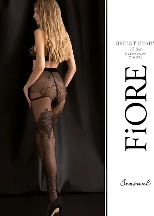 Fashion Fiore Orient Charm 15 Tights Black