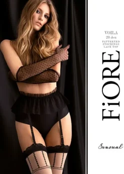 Clearance Fiore Voila 20 Stockings Black Poudre