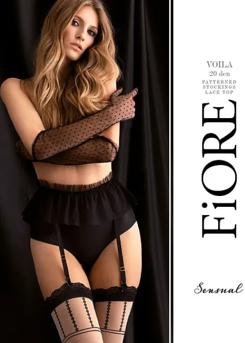 Clearance Fiore Voila 20 Stockings Black Poudre