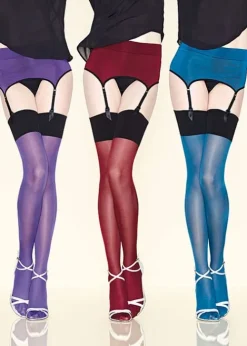 Cheap Gerbe Sensation Coloured Suspender Belt Amethyste-Noir