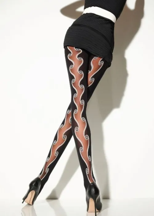 Best Girardi Folies D'Amour Tights Nero-Avorio