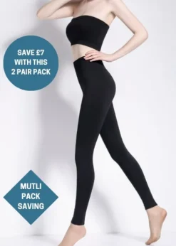 Sale Giulia Seamfree Panty Leggings Model 2 - 2 Pair Pack Nero