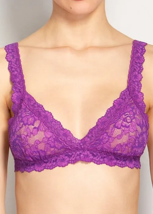 Online Hanky Panky Cross Dyed Padded Bralette Purple Velvet