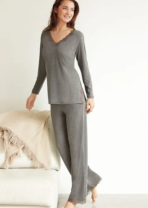 Clearance Janira Lace Urban Pyjama Set Dark Grey