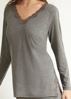 Clearance Janira Lace Urban Pyjama Set Dark Grey