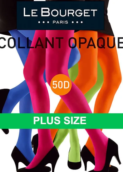 Flash Sale Le Bourget All Colours Slide Touch 50D Plus Size Opaque Tights