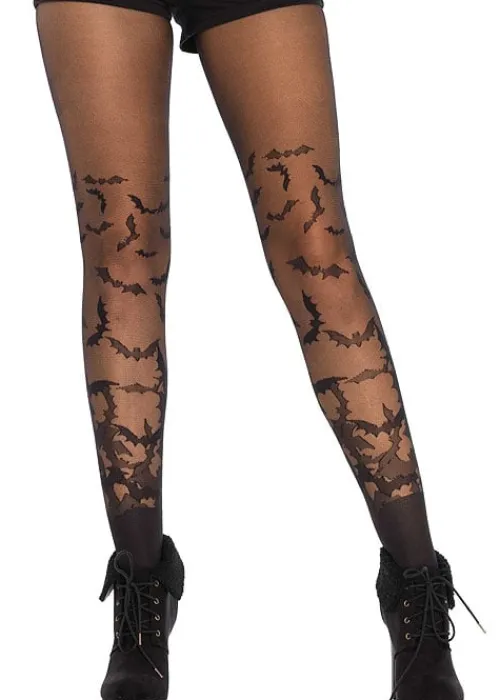Shop Leg Avenue Bat Wing Sheer Tights Black
