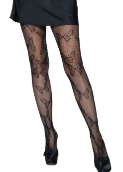 Best Sale Leg Avenue Butterfly Net Tights Black