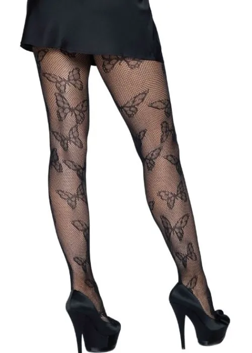 Best Sale Leg Avenue Butterfly Net Tights Black