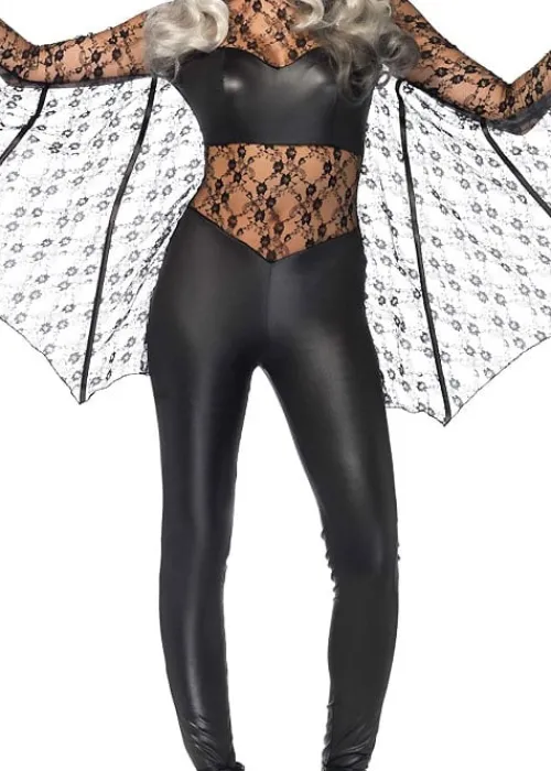 Best Sale Leg Avenue Magic Bat Catsuit With Matching Headband Black