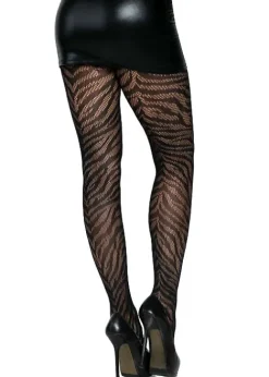 Cheap Leg Avenue Zebra Net Tights Black