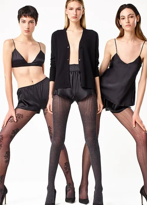 Discount Oroblu Allure Shiny Tights Black Sparkle