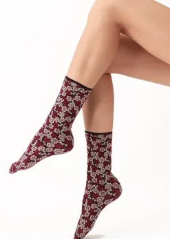 Best Oroblu Texture Flowery Ankle High