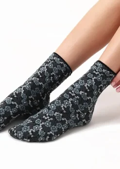 Best Oroblu Texture Flowery Ankle High
