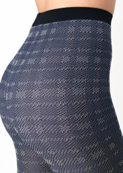 Flash Sale Oroblu Texture Tartan Tights Blue Tartan