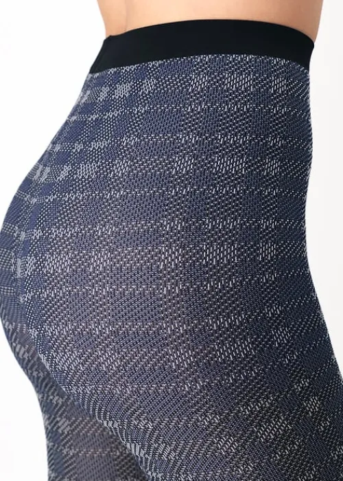 Flash Sale Oroblu Texture Tartan Tights Blue Tartan