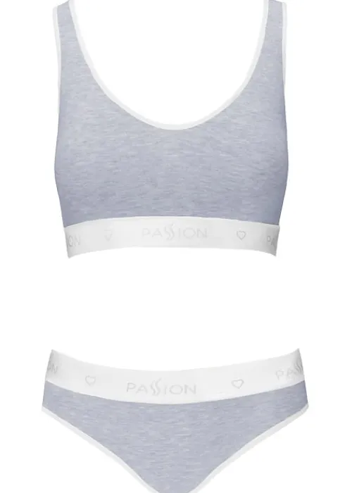 Discount Passion Sports Edition Cross Racer Back Bra And Thong Set Grey Marl