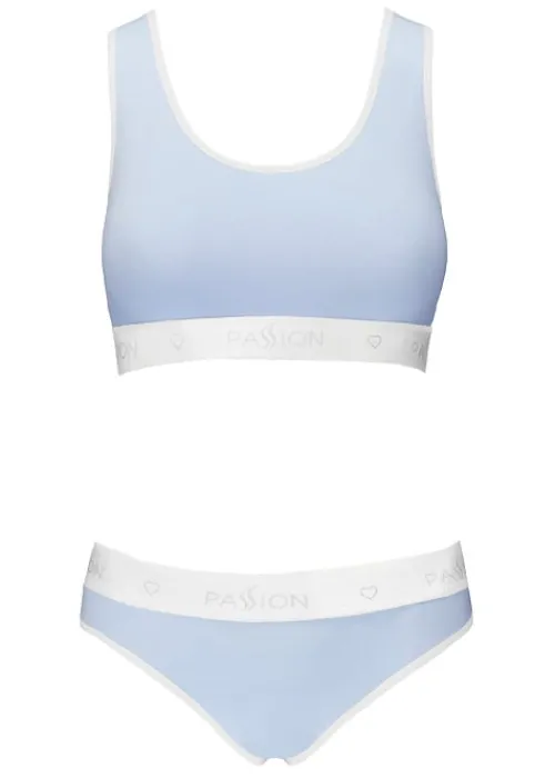 Fashion Passion Sports Edition Racer Back Bra And Bikini Brief Set Pale Blue