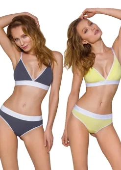 New Passion Sports Edition V Neck Bralette And Thong Set