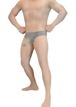 New Pearl and Poseidon Bacchus Sheer Glossy Long Sleeved Bodystocking For Men